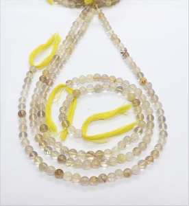 Cuentas redondas lisas de rutilo dorado AAA de 6-7 mm, cuentas de piedras preciosas de rutilo amarillo de 13 pulgadas, forma redonda de rutilo dorado para la fabricación de joyas - Product Image 1