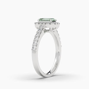 Anillo de compromiso y boda clásico para mujer VABS DIAMOND de oro de 10K, 14K, 18K con moissanita de 1.06 ct, halo y engaste de garras, chapado en rodio, para fiesta o tercera ocasión. - Product Image 2