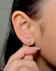 Pendientes de Diamante Solitario de Corte Redondo de 0.51CT Cultivado en Laboratorio, Oro Blanco de 14K, para Mujer, Regalo de Aniversario para Enamorados - Product Image 4