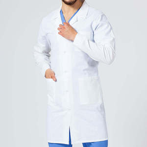 Blouse de laboratoire unisexe en coton/polyester tissé blanc, avec détection d'aiguilles et fusion sans couture, pour usage hospitalier - médecins, infirmières, personnel médical - Product Image 3
