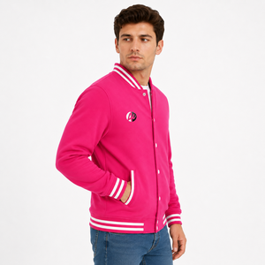 Durable varsity jacket <b>crafted</b> with fashionable sporty character and soft comfort for practical stylish daily outerwear use - Product Image 2