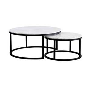 Muebles contemporáneos modernos de mármol blanco redondo para decoración de sala de estar, mesa de centro de forma redonda - Product Image 1