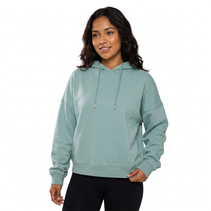 Sudadera con Capucha Unisex Extra Grande, Color Sólido, Felpa de Algodón, Informal, para Otoño, Corte Regular, Tejido de Punto - Product Image 4