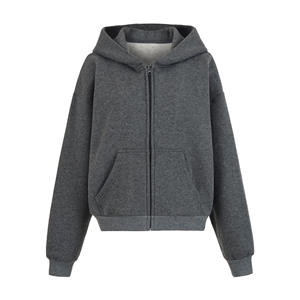 Sweat à capuche uni pour femme, veste d'hiver en molleton contrastant, tricot léger à capuche, respirant et écologique - Product Image 6