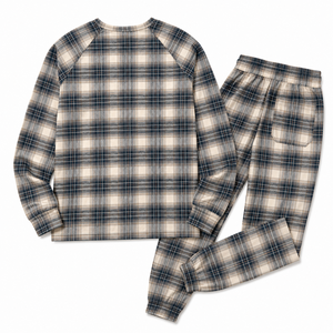 Women Tracksuit <b>Set</b> Plaid Cotton Blend Henley Top <b>Jogger</b> Pants Utility Pockets Casual Loungewear Custom Logo Wholesale Supplier - Product Image 4