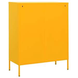 Meuble de rangement en acier jaune moutarde de taille moyenne pour salon - Product Image 5