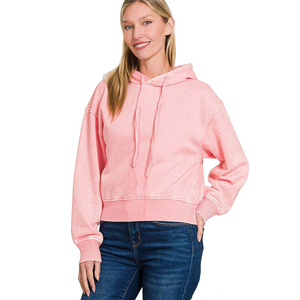 Street Wear Latest Design Custom Logo Oversized Crop <b>Top</b> Pullover Sweatshirt Cropped Hoody Women Crop <b>Top</b> Hoodies - Product Image 6
