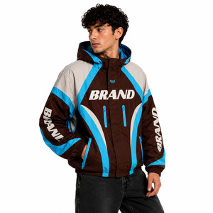 Design Custom logo Blank Patchwork <b>Waterproof</b> Windproof Lightweight Nylon Full Zip up Windbreaker Track <b>jacket</b> for men Supplier - Product Image 1
