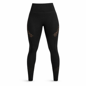 High Waist Seamless Yoga Leggings Full Length Black <b>Mesh</b> Detail Breathable Athletic <b>Pants</b> Women Workout Fitness Training - Product Image 1
