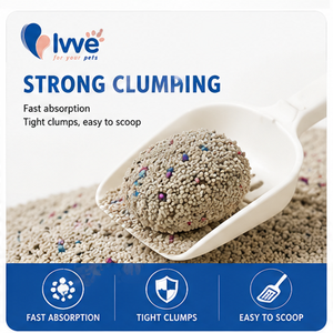 Litière pour chat en granulés ronds de bentonite premium, anti-poussière, anti-adhérente, disponible en gros pour les animaleries et l'importation. - Product Image 2