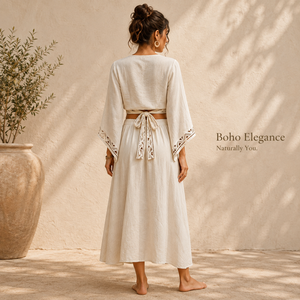 Shrug en coton à nouer devant |   Kimono Cardigan Bohème Imprimé à la Main pour Femme, Manches Cloche, Idéal pour l'Été, la Plage, les Festivals et les Vacances - Product Image 5