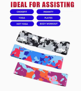 Ensemble de bandes de résistance camouflage pour femmes – Bandes de hanche en tissu élastique robuste pour la gym, le yoga et les exercices des fessiers - Product Image 2