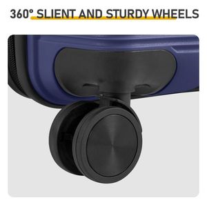 Navy Blue 24-Inch PP Trolley Case with Non-TSA Customs <b>Lock</b> Single <b>Suitcase</b> - Product Image 5