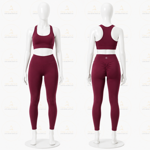 Women <b>Seamless</b> Yoga Set High Waist <b>Leggings</b> Sports Bra Gym Workout Fitness Activewear Training Wear Set - Product Image 2