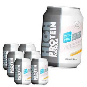 High Protein Drink Whey Protein Ready To Drink Wholesale Liquid Healthcare Supplement Private Label Tin Can 237 Ml
