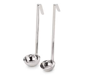 ทัพพีสแตนเลส 3 และ 2 ออนซ์ 2 ชิ้น, ทัพพีซุปโลหะสำหรับครัว ขนาด 12 นิ้ว และ 10 นิ้ว อุปกรณ์ทำอาหาร - Product Image 2