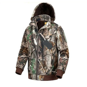 Veste polaire chauffante réversible à capuche pour la chasse, fermeture éclair, coupe-vent, coque en polyester/nylon, style décontracté, pour homme, idéale pour l'hiver - Product Image 2
