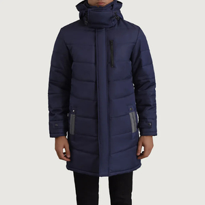 Parka con Capucha Azul Moore Personalizada al por Mayor para Hombre y Mujer, Chaqueta de Nailon para Ambos Géneros - Product Image 4