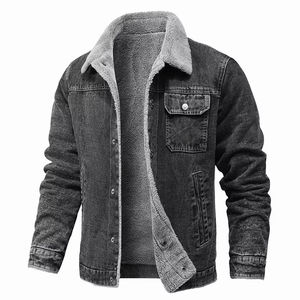 Veste en jean d'hiver pour homme, doublée polaire Sherpa, style camionneur, chaude et épaisse en coton, coupe ajustée, vêtement décontracté et tendance - Product Image 2