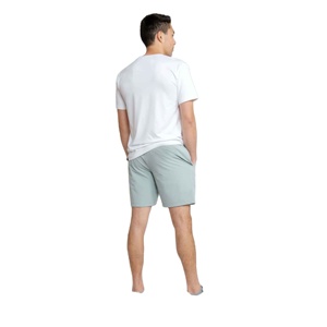 Men Shorts 100% Organic Cotton Summer Men's Elastic Waist Mid Breathable Knitted Hot Casual Shorts Solid OEM Service - Product Image 3