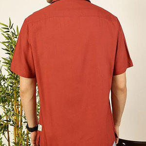 Long Sleeve Men Camp <b>Collar</b> <b>T</b>-<b>Shirts</b> Professional Manufacture 100% Cotton Made Camp <b>Collar</b> <b>Shirt</b> - Product Image 3