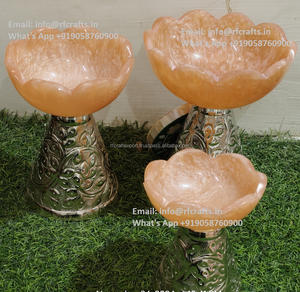 ชามเสิร์ฟสลัดหมุนวนสีชมพูขนาดใหญ่เป็นมิตรกับสิ่งแวดล้อมช้อนฐานโลหะทำด้วยมือทำจากเรซินของขวัญสำหรับธุรกิจเครื่องใช้บนโต๊ะอาหาร - Product Image 5