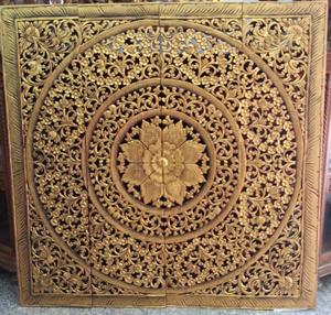 Panneaux muraux carrés en teck gravé de 4 pieds, 100% faits à la main, haute résistance, écologiques, classiques TH - Product Image 6