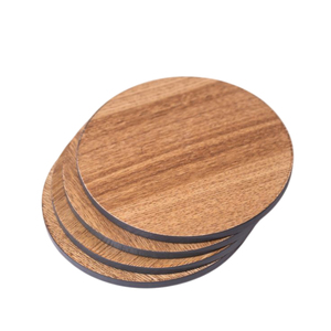 Posavasos de madera maciza premium, antideslizantes, protección para mesa, redondos, de madera, para tazas de té y café, juego de posavasos para restaurante - Product Image 4