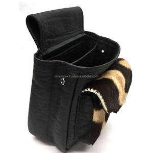 Pochette de chargeur en cuir de buffle en nylon faite à la main bouton en laiton personnalisé belle conception accessoires de chasse à fort grossissement - Product Image 3