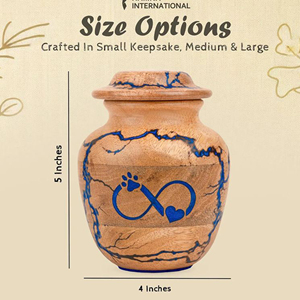 Eco Friendly Biodegradable Wooden Urn Wooden Memorial Urn for Home Display Solid Wood Ashes Urn with Brass Plate by AYAANS - Product Image 2