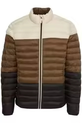 Manteau matelassé en laine écologique pour homme, beige, marron, noir, col montant, fermeture éclair sur le devant, coupe décontractée, vêtement d'extérieur en polyester - Product Image 2
