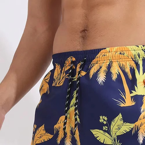 Men's Quick Dry Eco-Friendly Breathable Reversible Swim Trunks Pockets Heat-Transfer Printing Elastic Waist Polyester Beachwear - Product Image 4