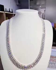 Trendy Cuban Link Chain 925 Silver IGI Certified Luxury White <b>Gold</b> Moissanite Diamond Wedding <b>Tester</b> Check Unisex - Product Image 2
