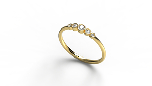 Bague de mariage en or 18 carats sertie de diamants, bague à diamants ronds gradués, bague d'éternité délicate empilable, bijoux fins pour femmes - Product Image 2
