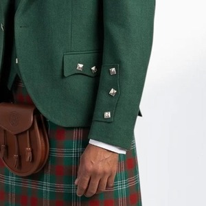 2026 <b>Men's</b> Scottish <b>Blue</b> <b>Tweed</b> Kilt <b>Jacket</b> And Waistcoat Argyle Wedding Kilt <b>Jacket</b> Wholesale - Product Image 5