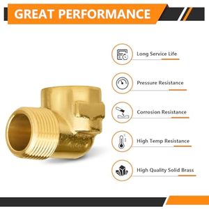 Codo de latón macho de alta calidad para tubería, forjado, de baja presión, ODM OEM, pulido, resistente a la corrosión (AOL-021) - Product Image 6