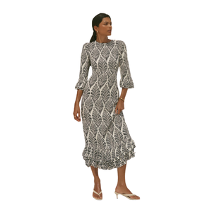 Vestido midi estampado de verano para mujer, cómodo, línea A - Product Image 1