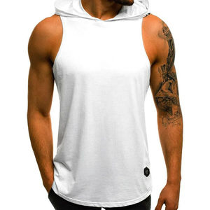 Camiseta sin mangas de algodón de alta calidad para hombre, estilo musculoso, con sublimación y tejido acanalado. - Product Image 6