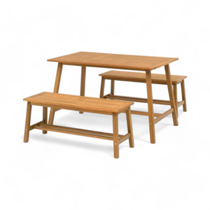 Outdoor Coffee <b>Table</b> and Chair Set Brown with Minimalist Design and Durable Material for Home Furniture Decoration - Product Image 3