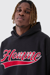 Wholesale 100% Cotton Sweatshirt Heavyweight Thick Winter Hoodie for Men Oversized Drop Shoulder Custom Embroidery Plain Dyed - Product Image 3