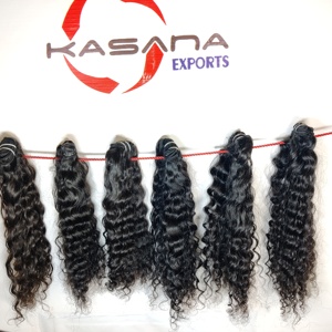 Extensions de cheveux indiens Remy, ondulés profonds, double trame, couleur naturelle, à clipser, 100g, 55+ % de cheveux les plus longs - Product Image 5