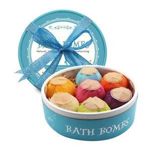 Bomba de baño de envoltura retráctil de bola de caja cilíndrica de etiqueta privada OEM, juego de regalo al por mayor a granel de Vietnam - Product Image 1