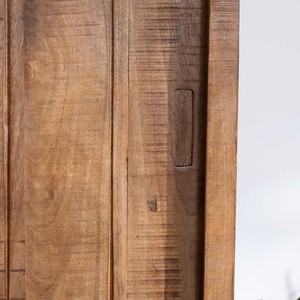 Vandana Amber Value high <b>sideboard</b> with two sliding doors in solid mango wood, warm style - Product Image 6