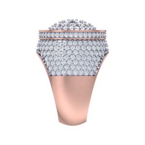 Anillo de Diamantes Cultivados en Laboratorio Estilo Hip-Hop para Hombre en Oro Blanco y Rosa de 10kt con Diamante Redondo VVS a Precio de Fabricante - Product Image 4