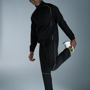 Ensemble de survêtement athlétique pour homme avec logo personnalisé, deux pièces, en nylon et polyester, coupe-vent, décontracté - Product Image 3