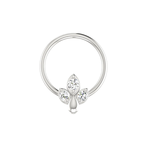 เครื่องประดับเจาะจมูก SOLITAIREKART ทอง 14k ดีไซน์ดอกเฟลอร์เดลิส ประดับเพชรธรรมชาติ 0.035 กะรัต - Product Image 3