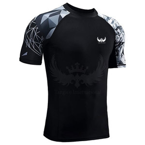 Pakistan Manufacturer Men <b>Compression</b> <b>Shirts</b> Short Sleeves Casual Washed Athletic Gym Training Fitness Wear 180 Grams Fleece - Product Image 3