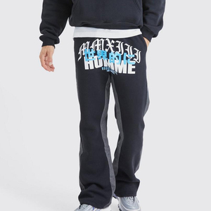 Custom Oversize 400gsm French Terry Baggy Vintage Sun Fade Acid Wash Hoodie and Stacked Sweatpants <b>Set</b> Tracksuit Men's Sweatsuit - Product Image 4