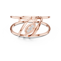 Bague en diamant CVD de luxe cultivé en laboratoire, entrelacée, personnalisée, en or multicolore et platine certifiée, avec bande en forme de X imbriquée, bijoux fins