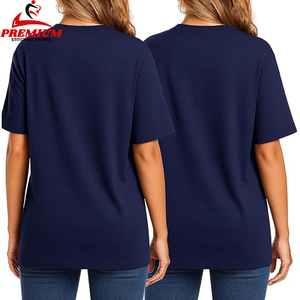 T-shirt ample pour femme en coton 100% uni, manches courtes, tricoté, services OEM - Product Image 2